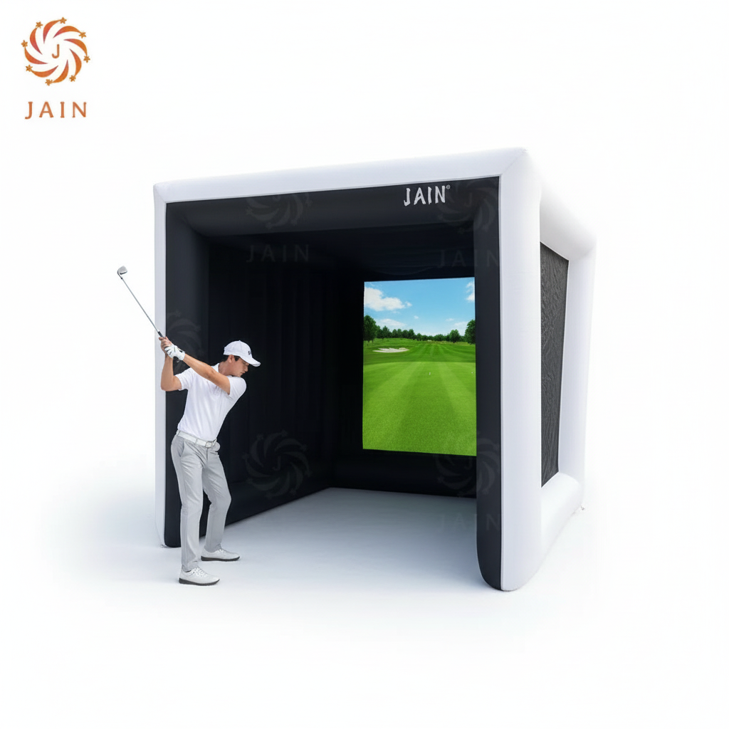 Indoor Inflatable Golf Simulator Kids Golf Practice Swing Tent Inflatable Driving Range Trainning Cage for Exercise&Play